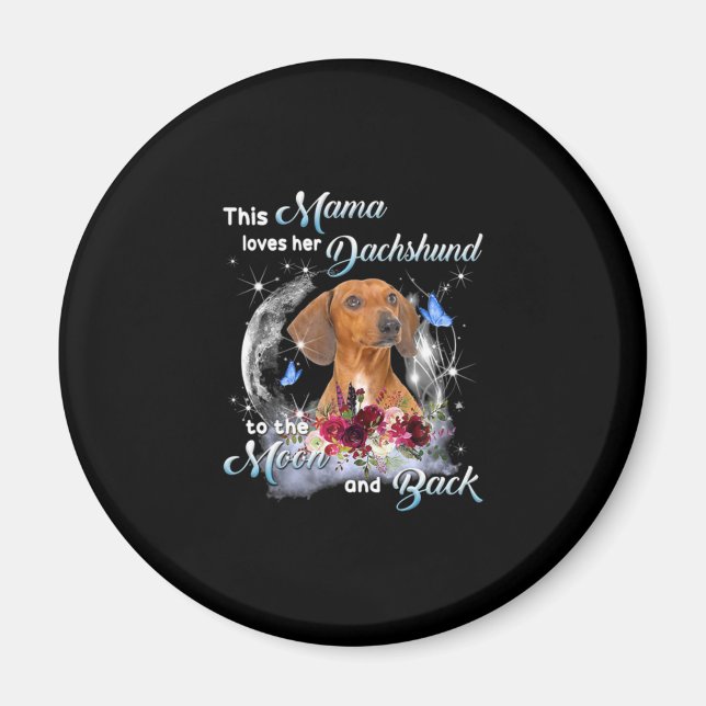 Imán Madre Arte Dachshund Mamá Cumpleaños (Frente)