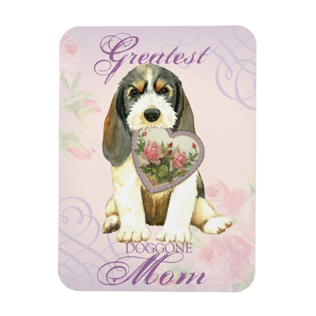 Imán Madre Corazón de PBGV (Vertical)