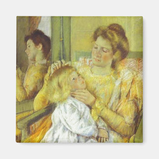 Imán Madre cubriendo el pelo de su hijo. 1901, Mary Cas