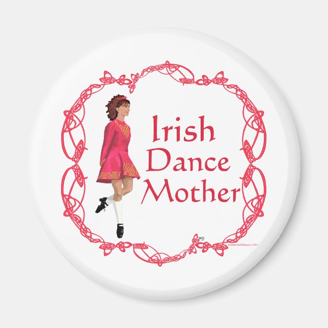 Imán Madre de Baile Irlandés - Rojo (Frente)