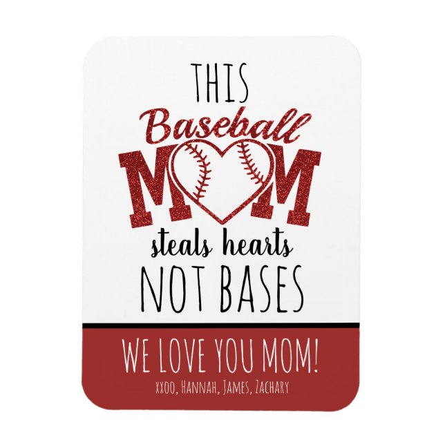 Imán Madre de béisbol personalizada (Vertical)