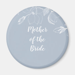 Imán MADRE DE BRIDE GROOM Duste Blue White Magnolias