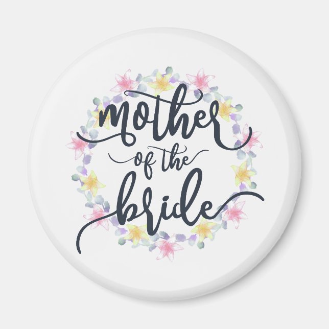 Imán Madre de la Novia Invitación de Boda Caligrafía |  (Frente)