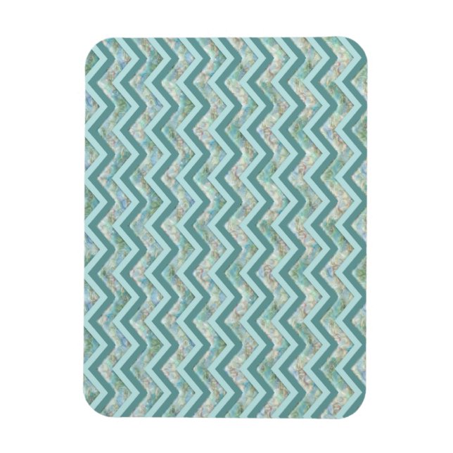 Imán Madre de la Perla Verde azulada ZigZag (Vertical)