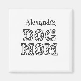 Imán Madre de perro dálmata negra y blanca