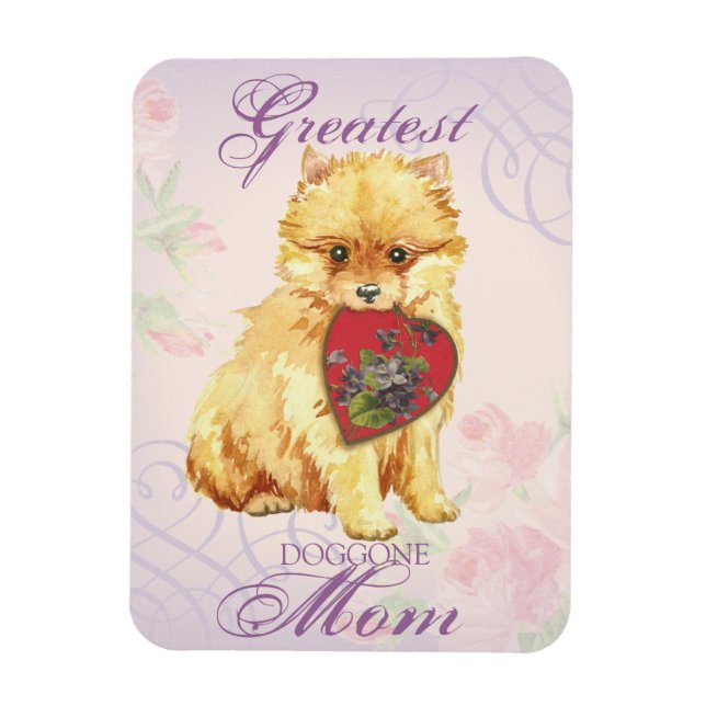 Imán Madre del corazón de Pomerania (Vertical)