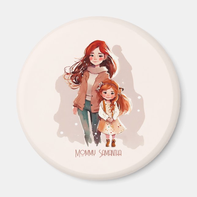 Imán Madre e hija elegidas y personalizadas (Frente)
