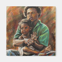 Imán Madre e hija en Papúa Nueva Guinea