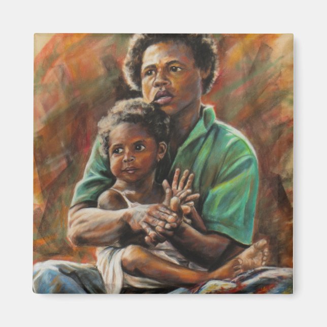 Imán Madre e hija en Papúa Nueva Guinea (Frente)