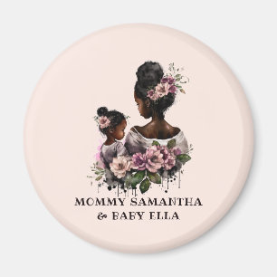 Imán Madre floral y bebé personalizados (2)