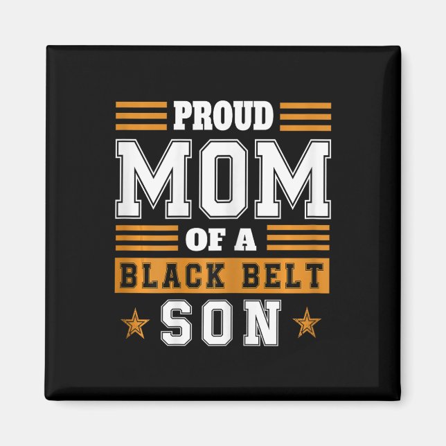 Imán Madre orgullosa de karate mujer cinturón negro hij (Frente)