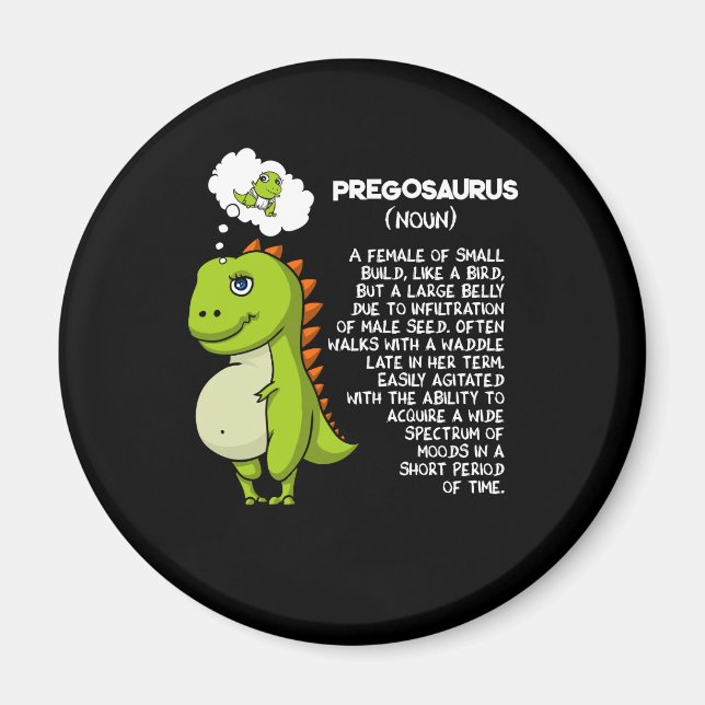 Imán Madre pregosauro T-Rex Dinosauria Embarazo Madre (Frente)