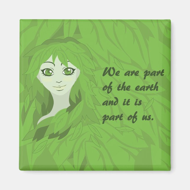 Imán Madre Tierra (despierta) (Frente)