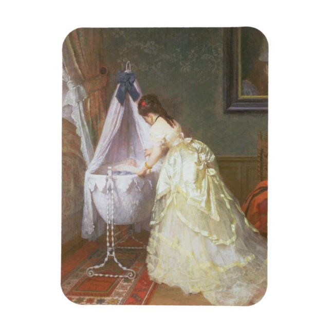 Imán Madre y bebé, 1869 (aceite en el panel) (Vertical)