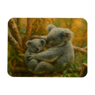 Imán Madre y Joey de Koala en la Canopa de Otoño
