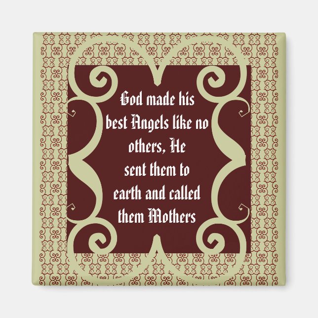 IMÁN MADRES DE ESTILO ANTIGUO POEM MAGNET (Frente)