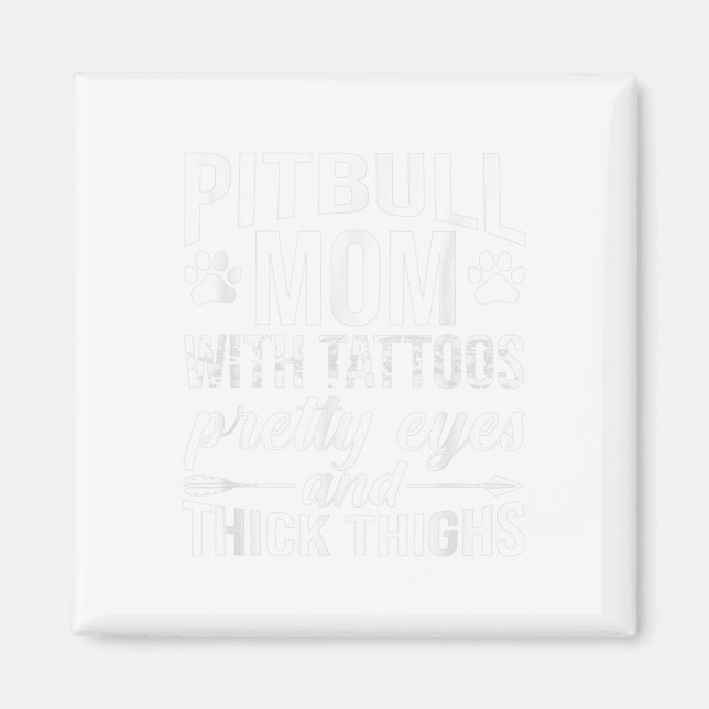 Imán Madres Pitbull Con Tattoos Bonitos Ojos Gruesos (Frente)