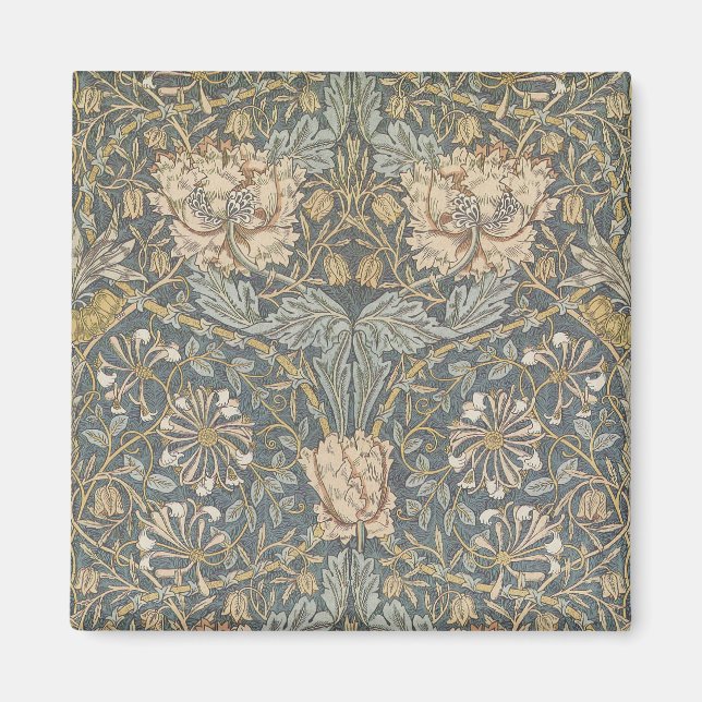 Imán Madreselva de William Morris, Arte de Flores Vinta (Frente)