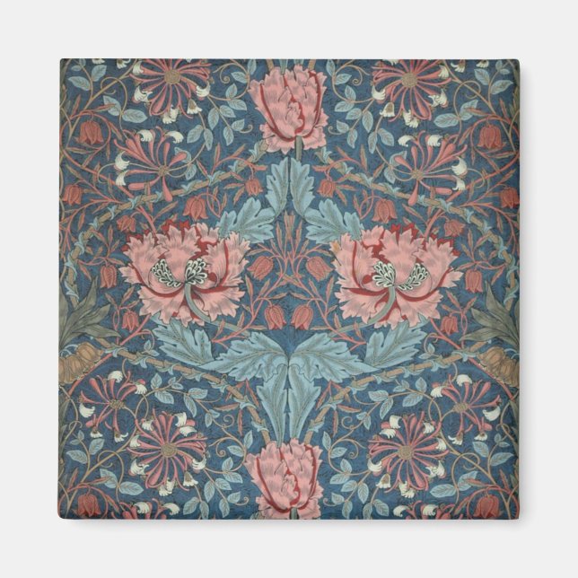 Imán Madreselva de William Morris, Arte de Flores Vinta (Frente)