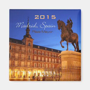 Imán Madrid España Nighttime Scene Magnet Change Year