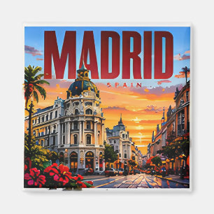 Imán 🌞 Madrid Moderno Horizonte Ciudad Estilo 🌞