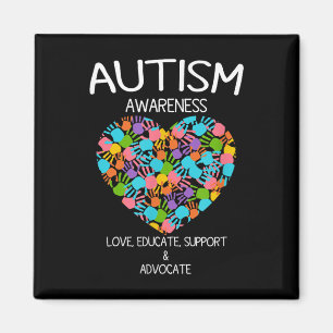 Imán Maestra Abril Autismo Conciencia Apoyo Manos Coraz