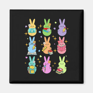 Imán Maestra Conejo de Pascua Feliz Pascua Egg Groovy S