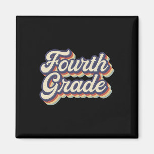 Imán Maestra de cuarto grado Retro Vintage 4º grado Ens