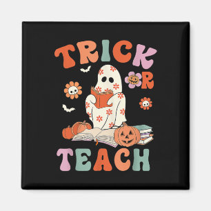 Imán Maestra De Fantasma Floral Trick O Teach Retro Gro