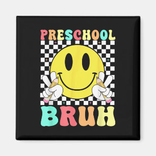 Imán Maestra de preescolar Bruh niños retro sonrisa car
