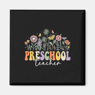 Imán Maestra de preescolar Wildflower Floral de vuelta