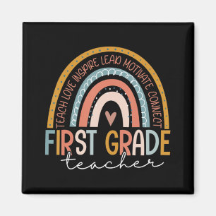 Imán Maestra de primer grado Enseña Amor Inspira Boho R