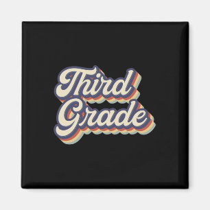 Imán Maestra de Tercer Grado Retro Vintage Maestra de 3