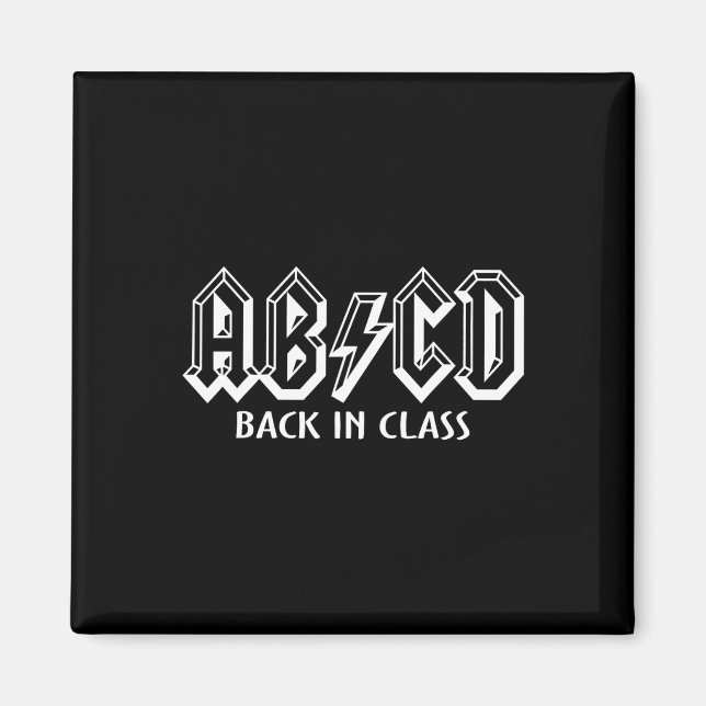 Imán Maestra divertida ABCD vuelve a la escuela en clas (Frente)