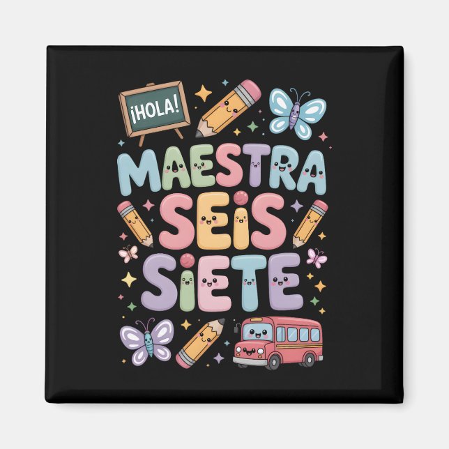 Imán Maestra Gen Alpha Brainrot 67 Seis Siete Maestra S (Frente)