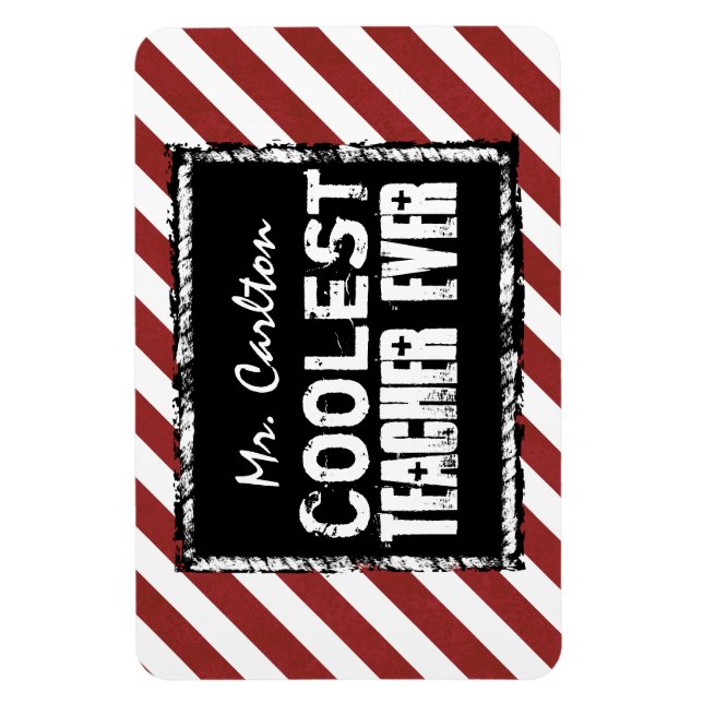 Imán Maestra más fría que nunca Chalkboard Tiras Rojas  (Vertical)