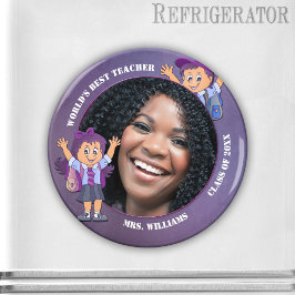 Imán Maestra Púrpura Gracias Personalizado Foto Magnet