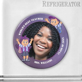 Imán Maestra Púrpura Gracias Personalizado Foto Magnet