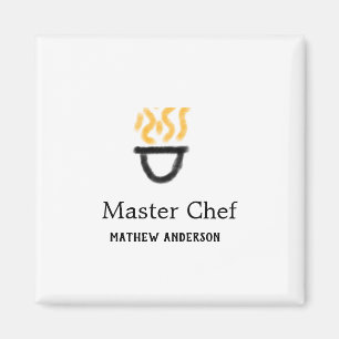 Imán Maestro chef agregar nombre sartén negro humo de f