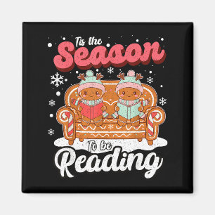 Imán Maestro De Escuela De Navidad Bibliotecario Retro 