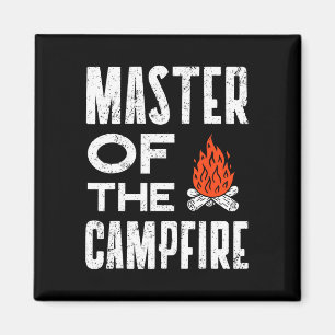 Imán Maestro De La Fogata Camper Dad Camping Tee Camp
