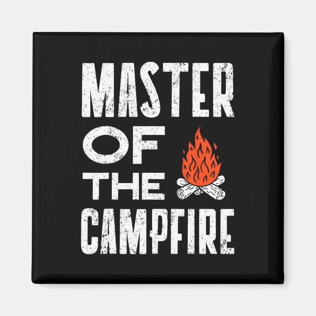 Imán Maestro De La Fogata Camper Dad Camping Tee Camp (Frente)
