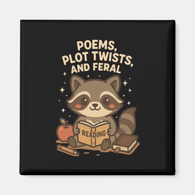 Imán Maestro de lectura de vuelta al cole poema de mapa (Frente)
