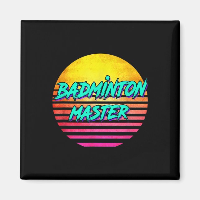 Imán Maestro retro de bádminton de los 80 (Frente)
