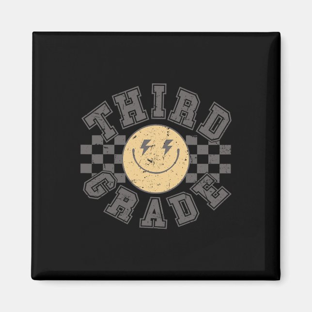 Imán Maestro Retro de Tercer Grado Estudiante 1er Día R (Frente)