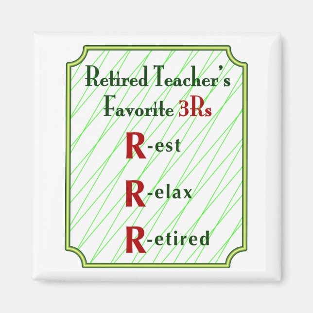 Imán Maestros Retirados 3Rs - Magnet (Frente)