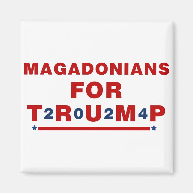 Imán Magadonianos Para La Estrella Azul Roja De Trump 2 (Frente)