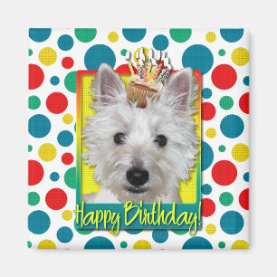 Imán Magdalena del cumpleaños - Westie - el tanque