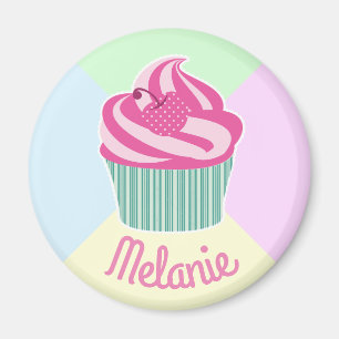 Imán Magdalena Rosa Personalizada Colores Pastel