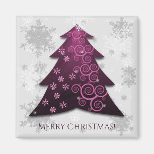 Imán Magenta Festividad de Árbol de Navidad